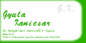 gyula kanicsar business card